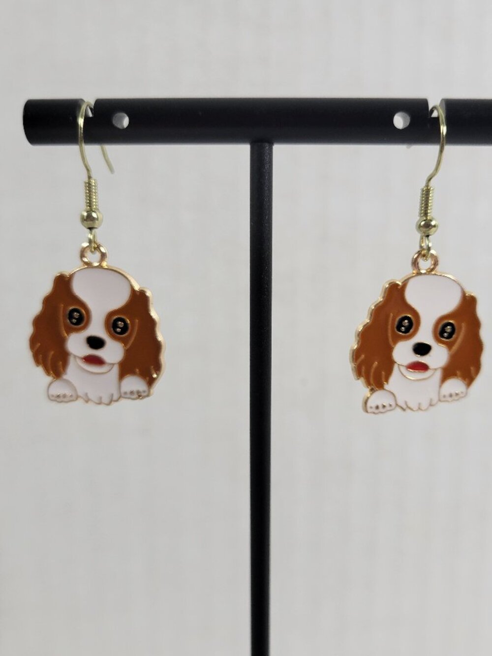 Brown Spaniel Dog Dangle Earrings Fish Hook Puppy Jewelry Pet Lover E22E